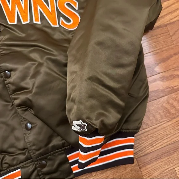 Vintage Cleveland Browns authentic pro line by starter nylon bomber jacket sz L - Picture 4 of 5